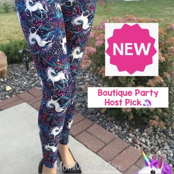 OS NEW Womens Unicorn Leggings YOGA WAIST Soft Pants Fit 0-12 - Picture 7 of 9